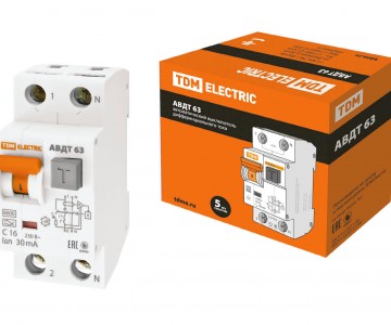 АВДТ 63 C16 30мА - Автоматический Выключатель Дифференциального тока TDM