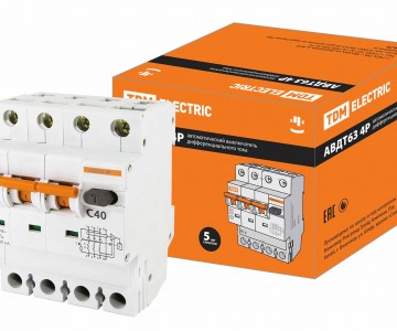 АВДТ 63 4P C40 30мА - Автоматический Выключатель Дифференциального тока TDM