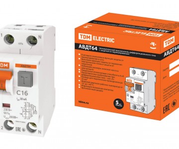 АВДТ 64 C16 30мА - Автоматический Выключатель Дифференциального тока  TDM