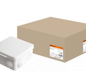 Распаячная коробка ОП 100х100х55мм, крышка, IP54, 8вх. TDM