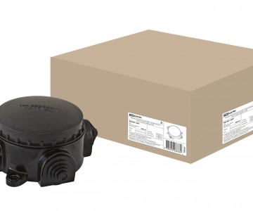 Коробка электромонтажная КЭМ 1-10-3М ОП D72 мм IP44, 3-х рожк. (карболит) TDM