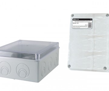 Распаячная коробка ОП 240х195х90мм, прозрач. крышка, IP44, кабельные ввода d28-3 шт., d37-2 шт., TDM