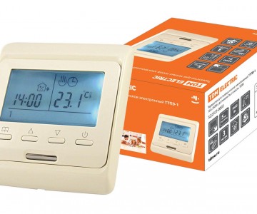 Термостат для теплых полов электронный ТТПЭ-1 16А 250В с датчиком 3м сл. костьTDM