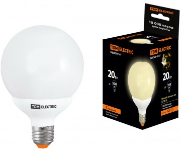 Лампа энергосберегающая КЛЛ-G95-20 Вт-2700 К–Е27 TDM