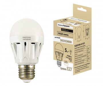 Лампа Народная светодиодная НЛ-LED-A60 5 Вт-4000 К-Е27 (60х105)
